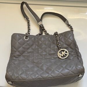 Michael Kors Quilted Gray Shoulder Bag